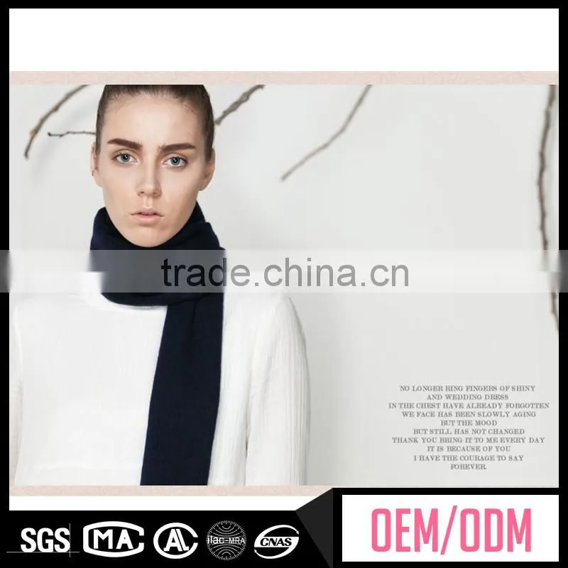 New design scarf, knitted long wool scarf, pure cashmere knitting scarf in solid colour