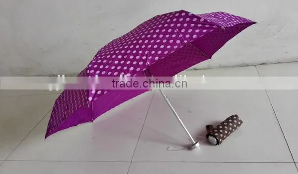 Cute Dot Printing Compact Mini Umbrella 5 Fold