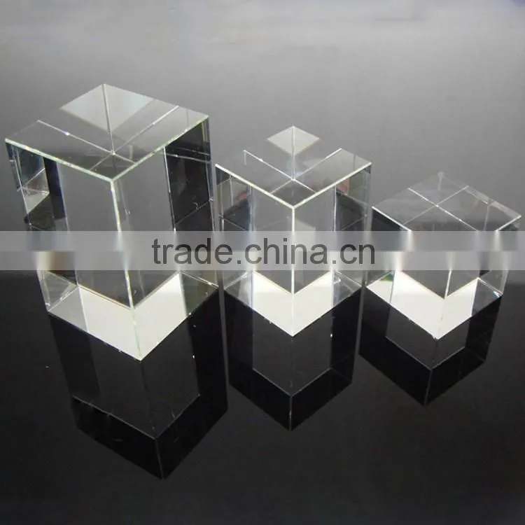 China cheap clear 3d laser engraved crystal glass block wholesale