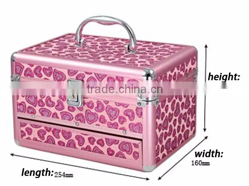 High Quality Aluminum Beauty Box For Makeup PVC Cosmetic Bag With Lock
