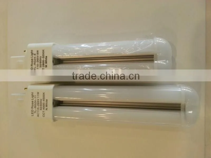 New design 11W led energysaving lamp 360 degree beam angle G24/E27 smd 3014 chip inside