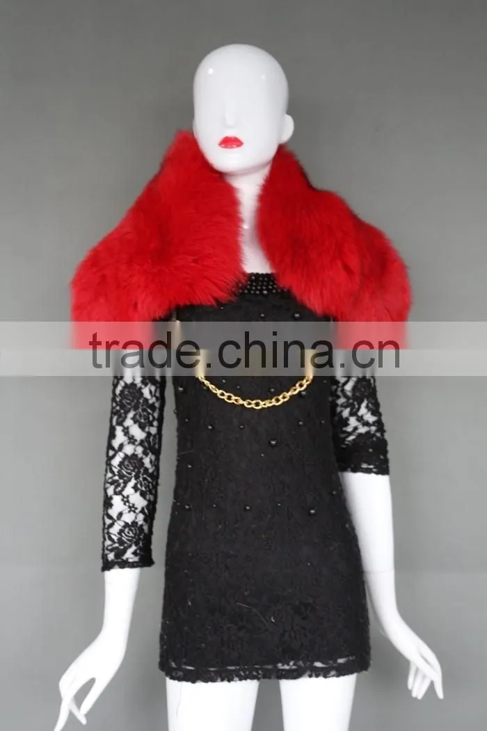 real fur trim / wholesale fox fur trim /detachable fox fur collar