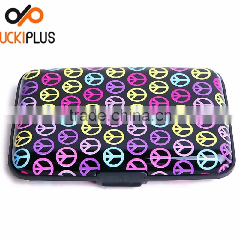 Luckiplus Inventory Pink and White Chevron Pattern Aluminum Wallets Identity Theft Blocker