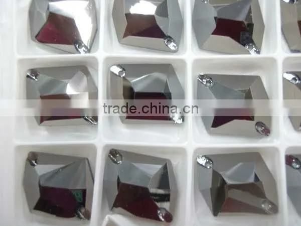 Hot seller wholesale sew-on crystal cosmic shape 20x16mm hematite color