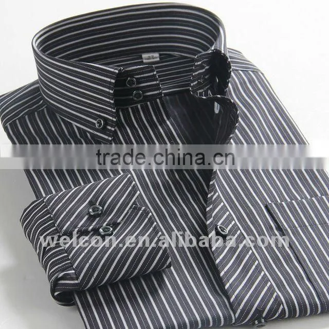 100% cotton stylish European style long sleeve latest design Italian high collar fashion dress men shirt brand name