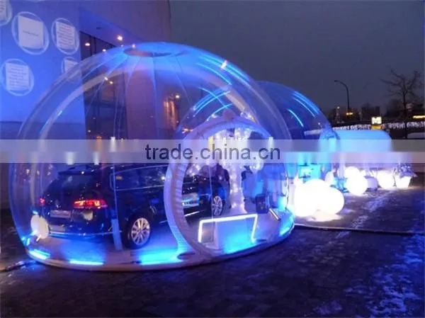 Romantic inflatable clear bubble tent with LED/Transparent lighting tent for advertising activities