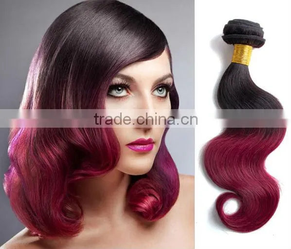 100 human hair red ombre human hair weft