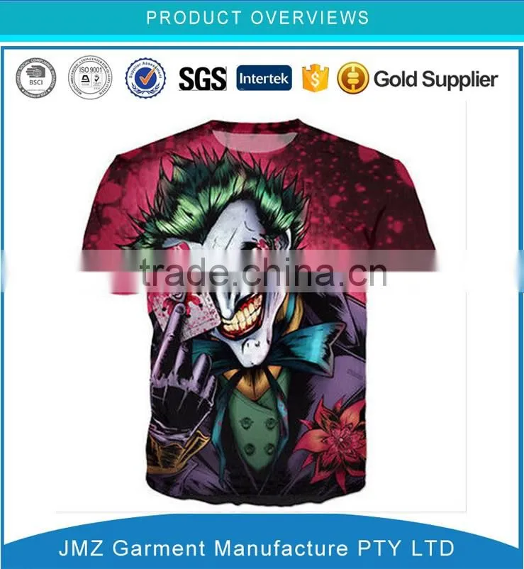Fashion mens clothing 3D print shirt mens t shirt factory oem