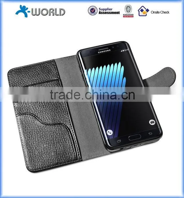 Hot selling Leather Flip Wallet Case for Samsung Galaxy Note 7