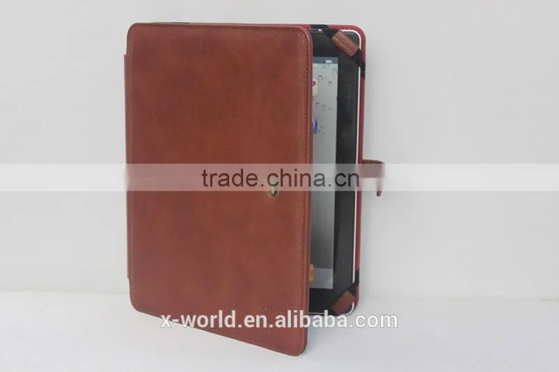 Genuine leather business brief leather case 10 inch universal stand leather case