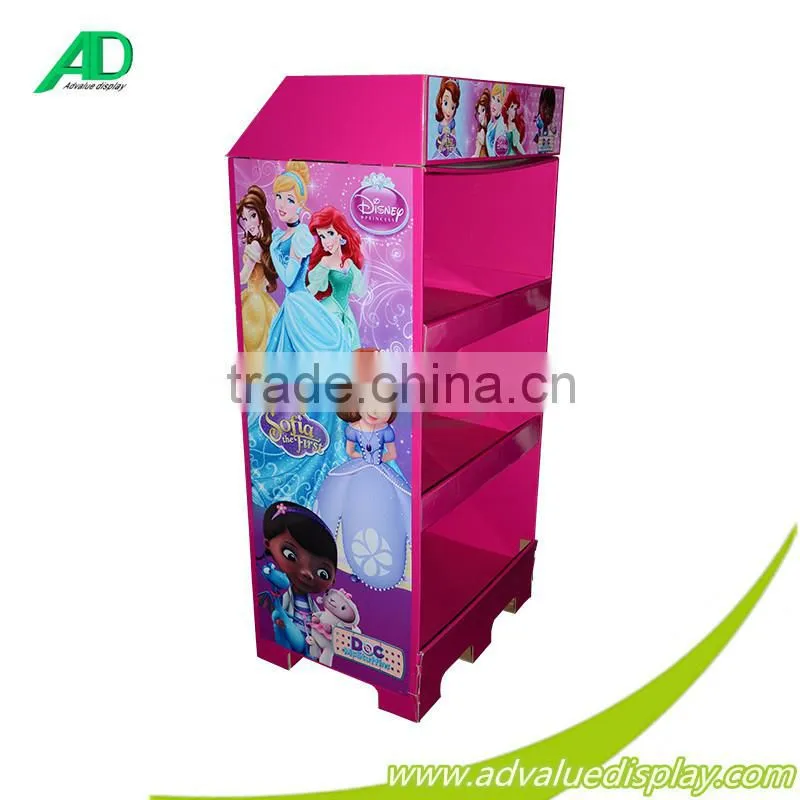 Supermarket 3 tiers corrugated display pallet cardboard snowman toys