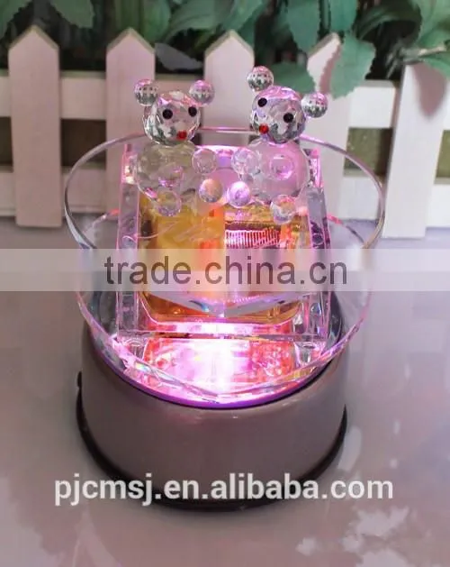 crystal animal music box for home decoration gift
