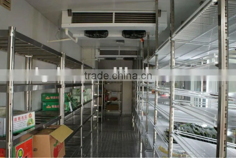 Supermarket display cold storage with multiple glass doors