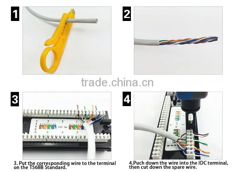 LY-PP6A-08 24 Port Cat6a Cat6 Cat5e Patch Panel Gigabit RJ45 LAN Ethernet/ Network Rack Mounted 0.5U Krone&110 Daul IDC
