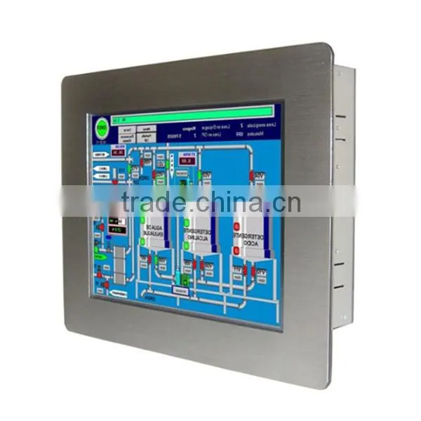 Panel Mount 15inch industrial touch screen panel pc with wide operational temperature range
