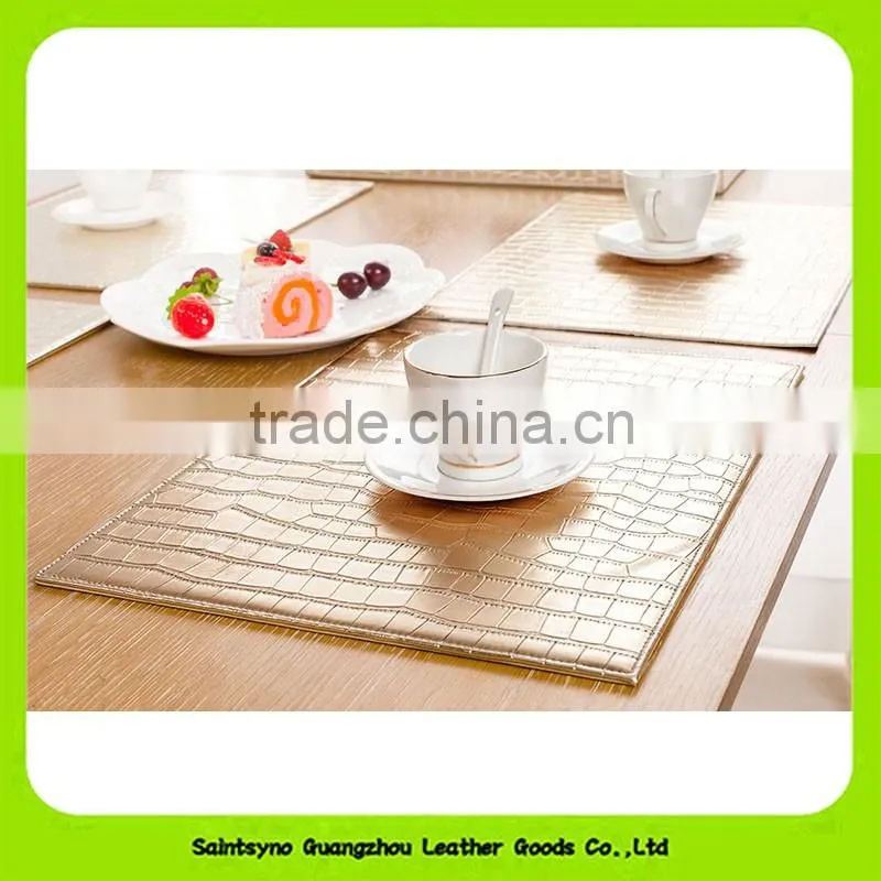Luxury PU Leather Non-slip Placemat Crocodile Coasters 16019