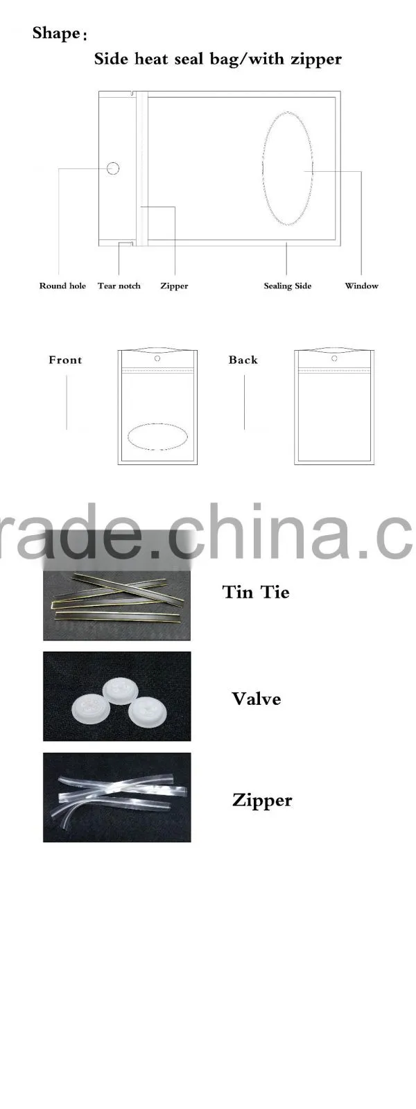 Top grade manufacture food packaging small stand up aluminum foil freezer bag with zipper