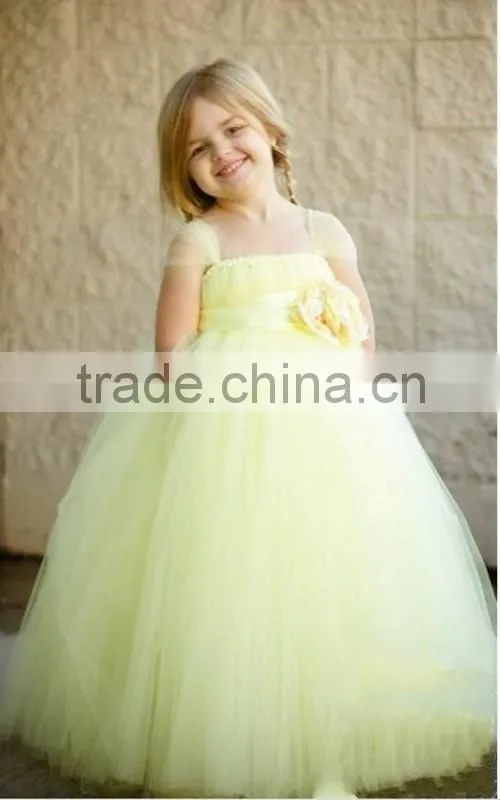 2015 New Arrival Baby Tutu Dress Maxi Light Yellow Baby Tutu Dress