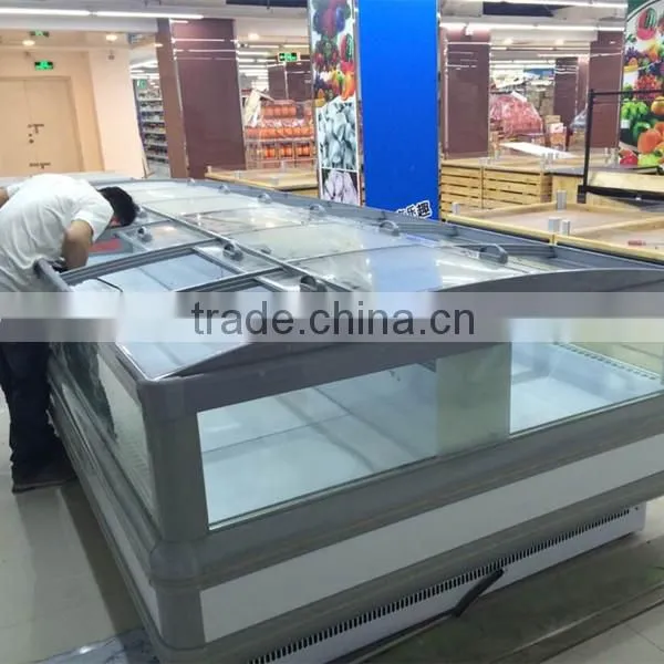1.4m small size commercial supermarket display mini ice cream freezer