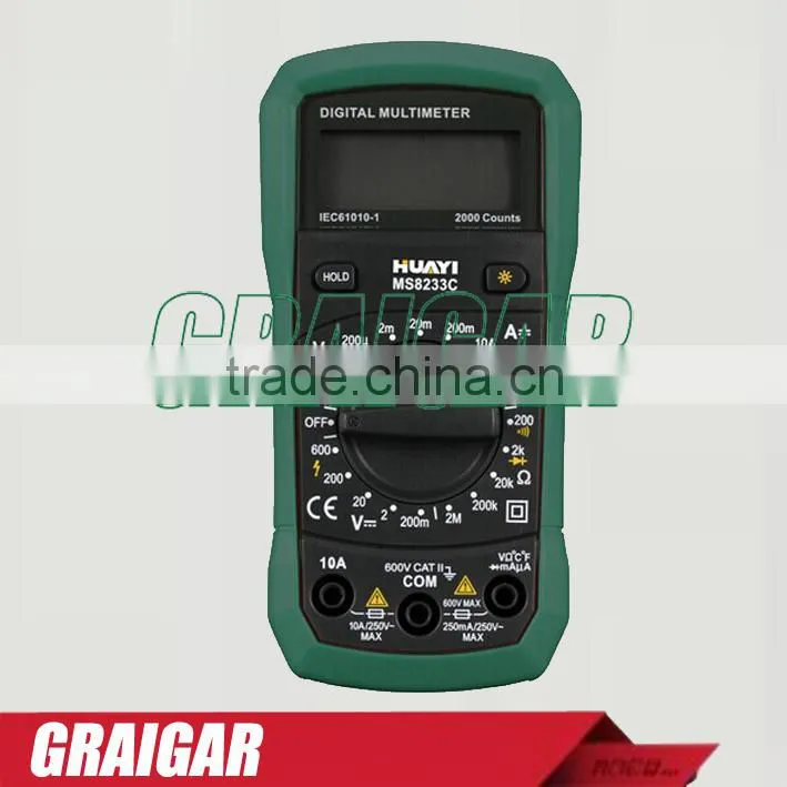 MS8233C Professional Digital Multimeter , Portable AC DC Voltage Current Multimeter