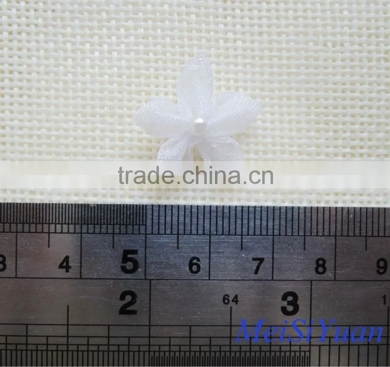 Wholesale mini organza ribbon flower for wedding