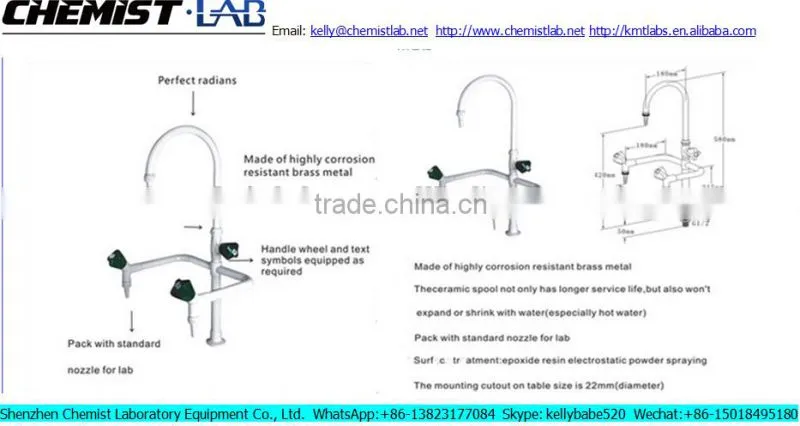 Bench Mounted Portable Hospital One Head Faucets in Physics/Chemistry/Maths Laboratory Furniture