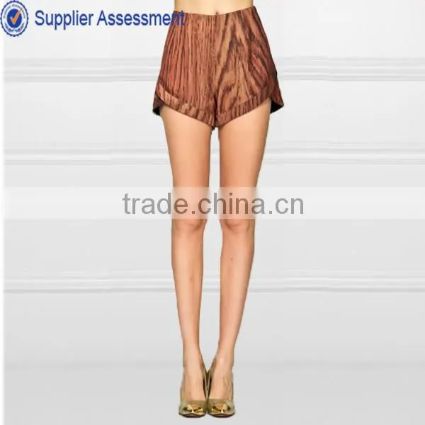 China Guangzhou OEM service silk fabric women wholesale high waist shorts