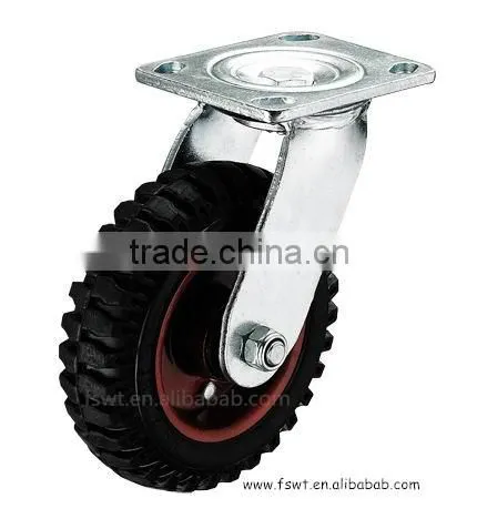 Medium duty 4 Inch Industrial Black Rubber Caster Wheels
