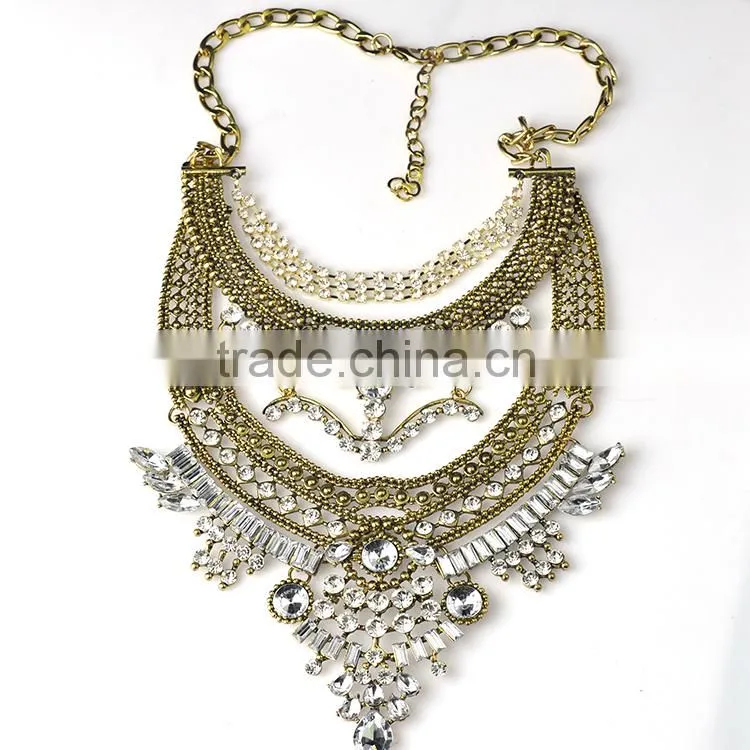 Trendy vintage anti gold sivler plated necklaces 2015