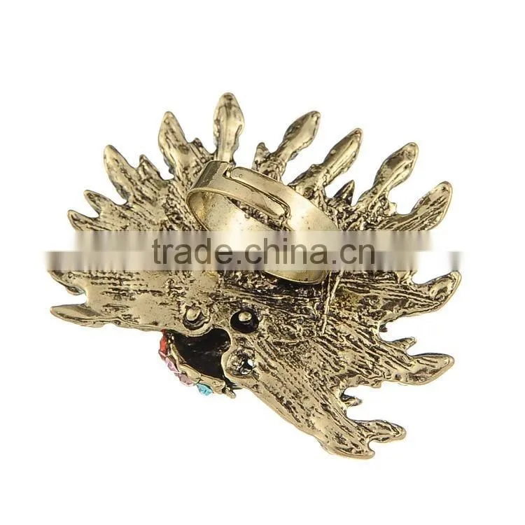 Fashion premier jewelry colorful peacock rings