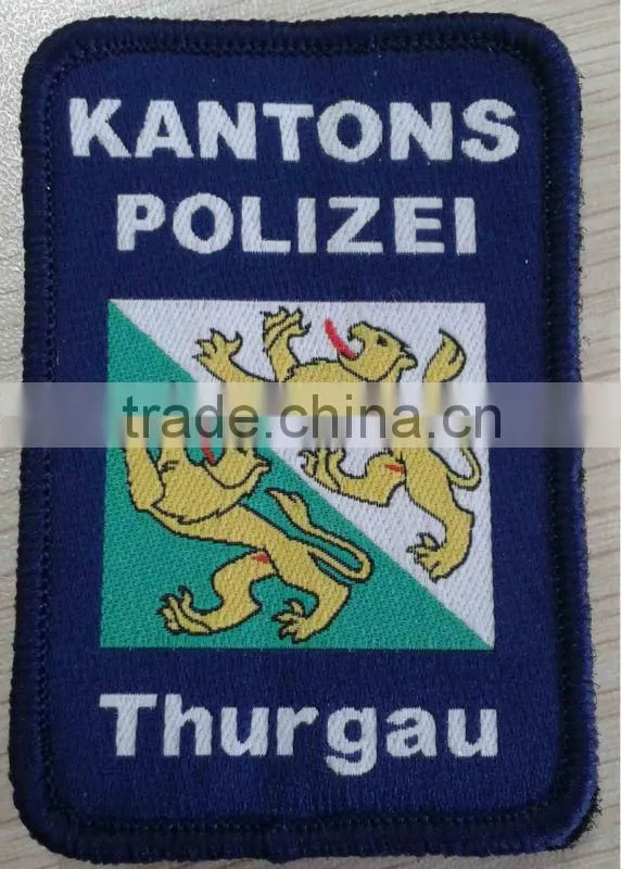 high quality cloth woven patch/badge with laser border