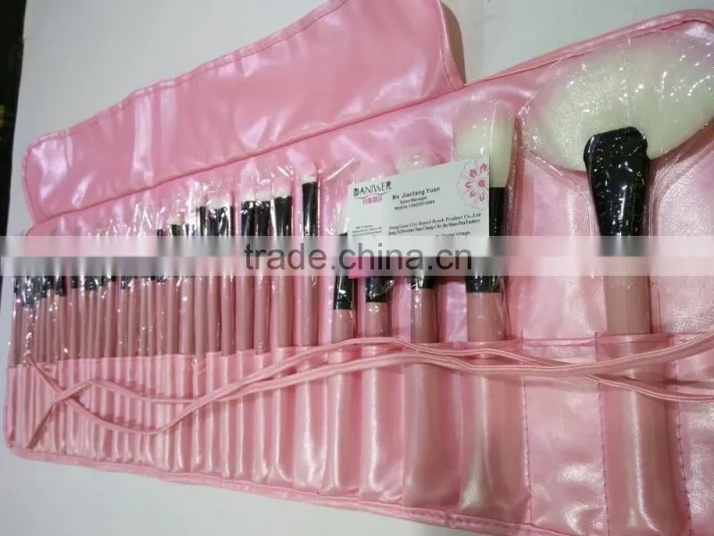 Girl's Pink 32 Pcs Make Up Tools Pincel Maquiagem Professional Superior Soft Cosmetic Makeup Brush Set + Pouch Bag Case