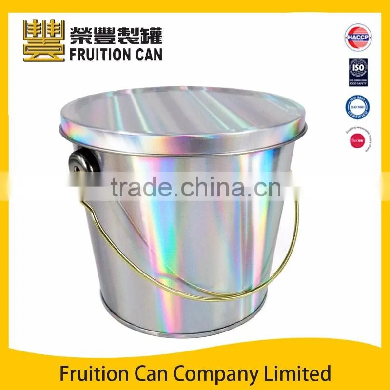 Candle tin metal tin Halographic Bucket Tin box
