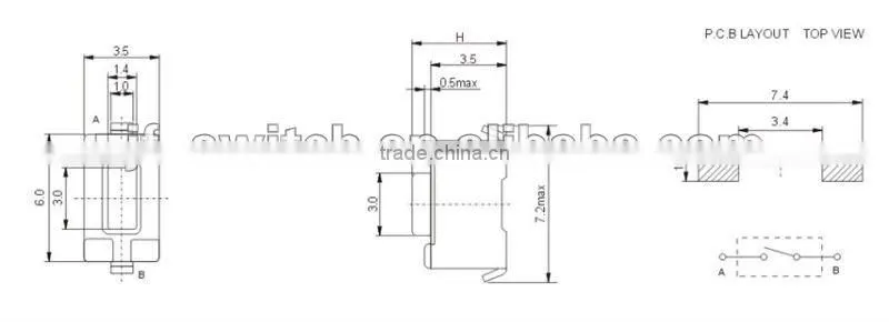 2 pin smd tact switchs ts-1101h