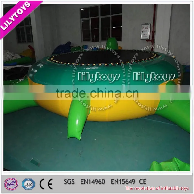 Newest 0.9mm PVC Inflatable Water Trampoline, Cheap inflatable water toys