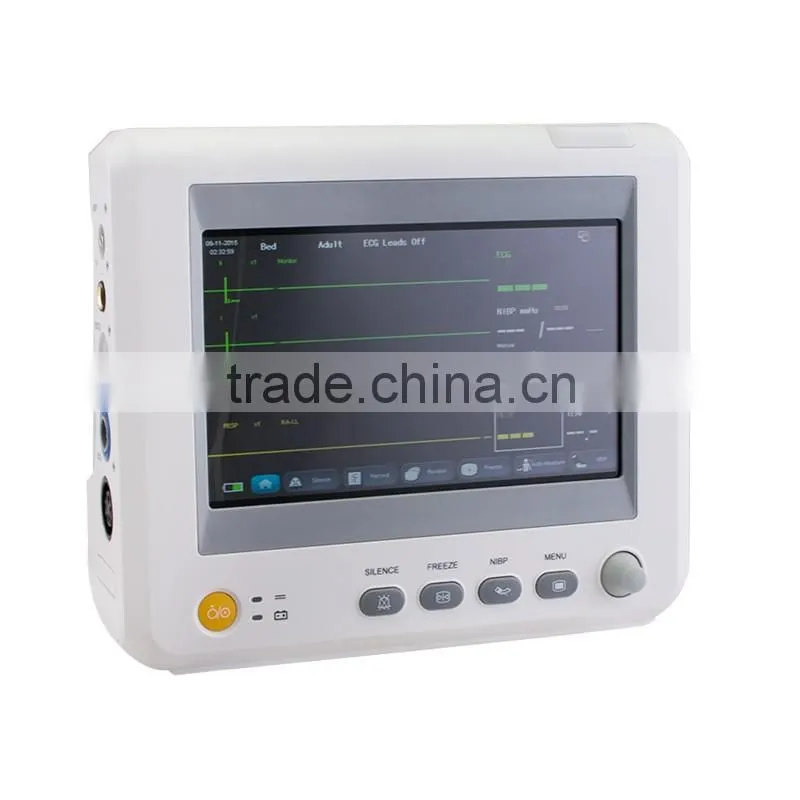 China factory sale medical equipment Handheld 7 inch 6 parameter Patient Monitor with Capnography optional printer