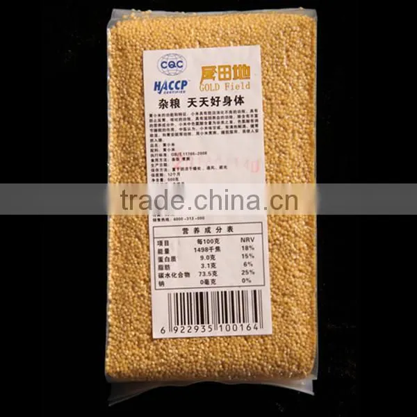 500g vacuum packing organic hulled glutinous yellow millet hot sale for supermarket