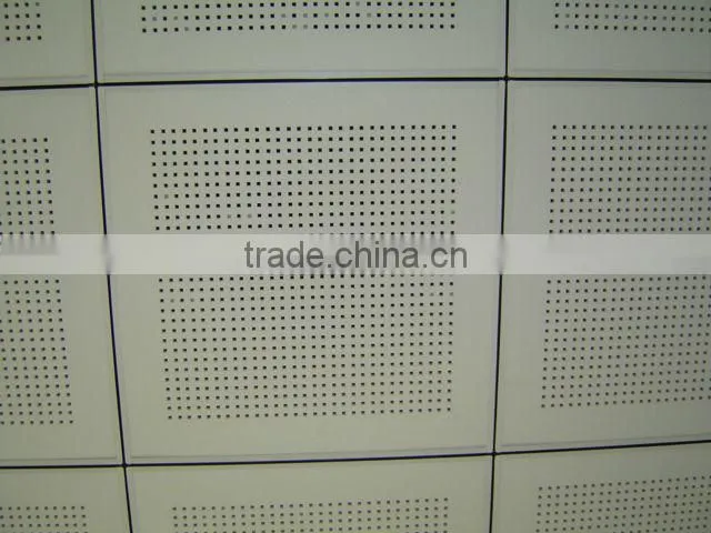 Perforated gypsum ceiling tiles