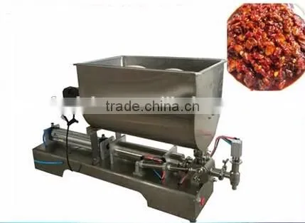100L volume Big hopper with mixer Chilli sauce filling machine