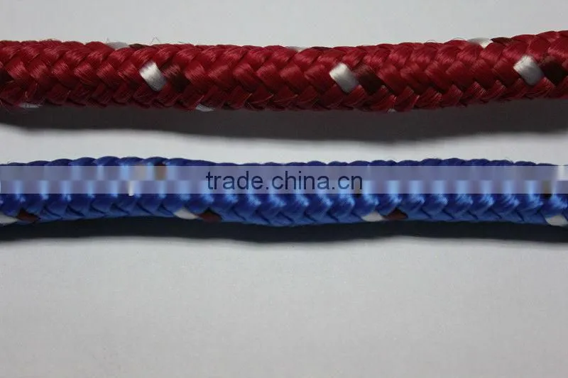 colored 4mm polyethylene braided rope cord string/ double braided polyester rope