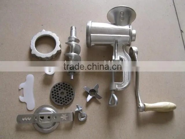 manual cast iron electro-plated tin meat mincer No.8 plastic funnels