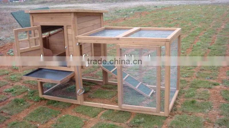 Large industrial wooden chicken coop