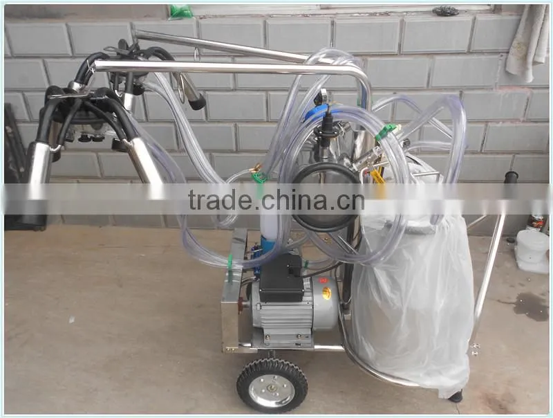 Vacuum Pump Cow Milker with Double Milk Pails