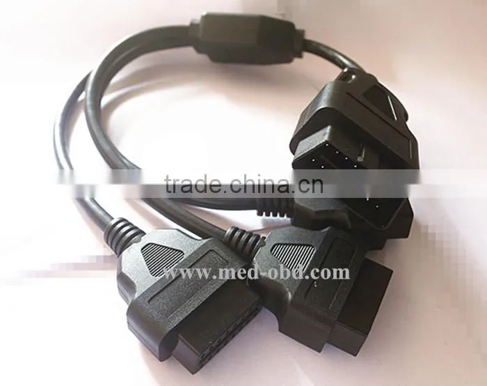 OBD2 splitter Y cable , J1962M to 3-J1962F, Splitter OBD2 Cable 1 to 3, 1ft