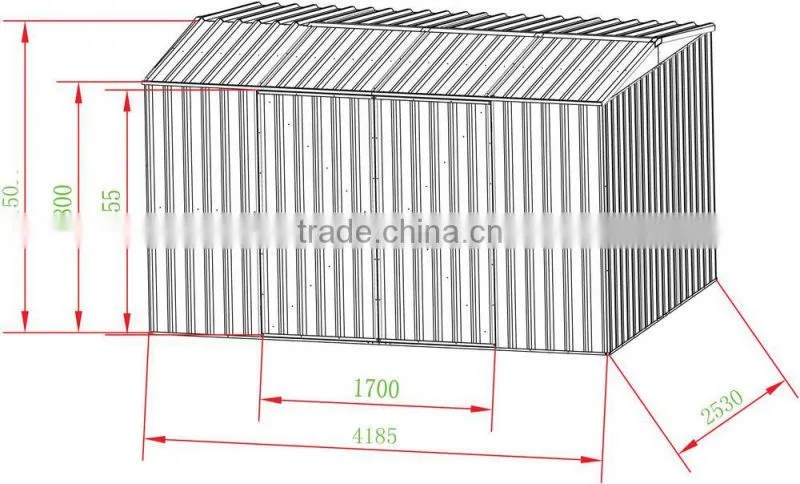 14'x08' garden sheds sheet metal/garden tool shed