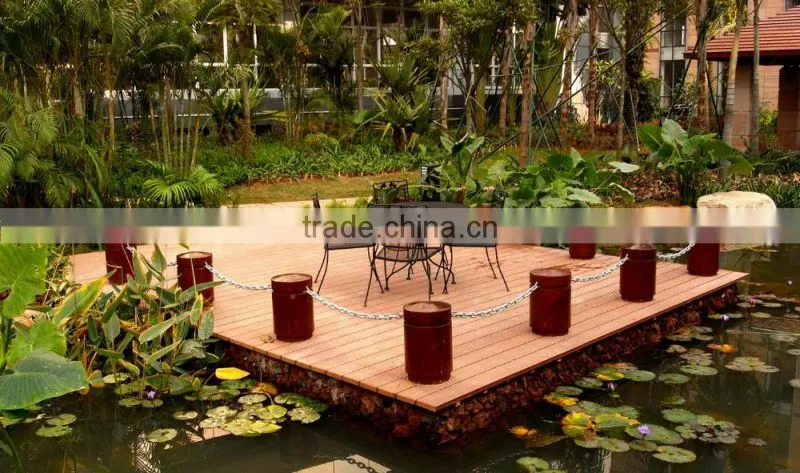 Eco-friendly bamboo plastic composite deck waterproof solid wpc flooring anti-slip wpc decking