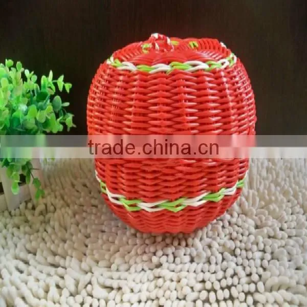 2014 new wholesale empty pe storage basket colorful with lid
