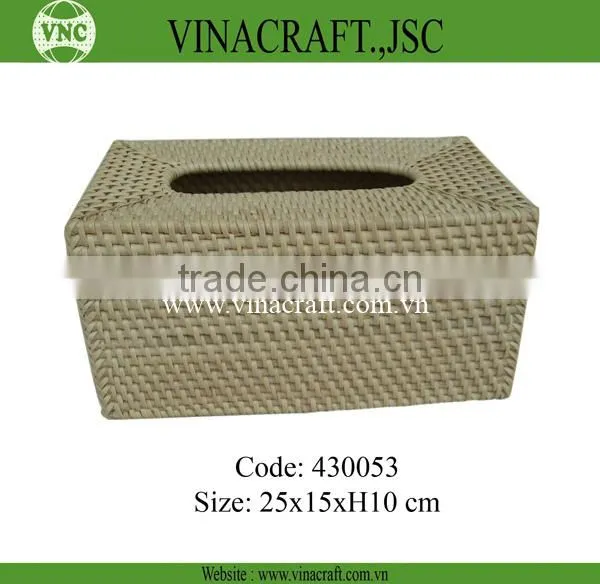 Green rattan tissue box