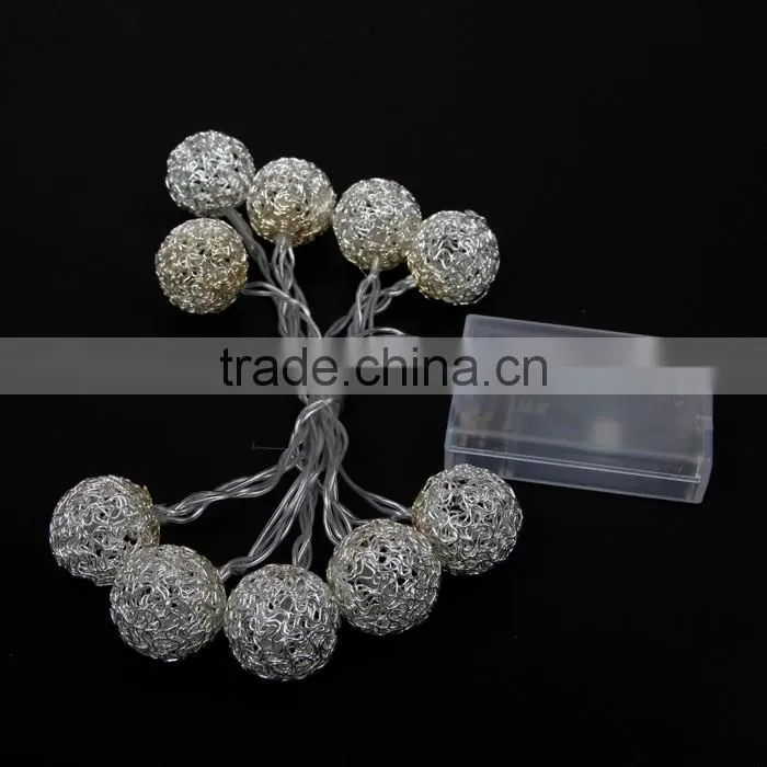 Holiday Time Battery Operated LED Metal Globe Christmas Lights, 10 Count