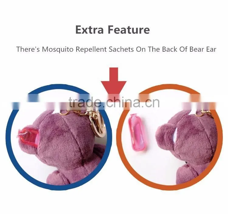 2017 New Hot Keychain Personal Alarm With Mosquito Repellent, Cute Super Bear Girls' Self-Protection High Decibel Security Alarm